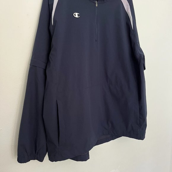 Vintage Champion Windbreaker with Big Pocket and Unzippable Sleeves - Picture 7 of 7